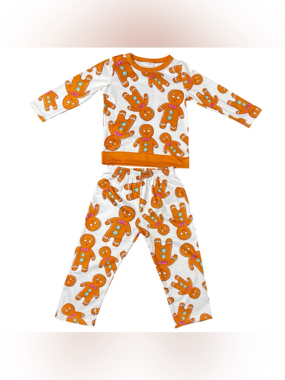 NWOT Toddler Gingerbread Man Christmas Holiday Pajamas PJ’s 2pc Sleepwear, 2T